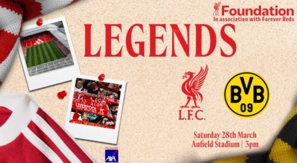 所得收入沿途用于慈善,利物浦官方:3月28日将和多特举办别传赛